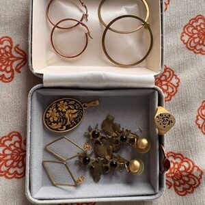Gold-Tone Floral Drop Earrings - Classic Women's Jewelry